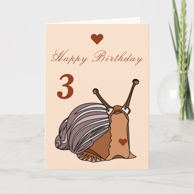 Tarjeta de cumpleaños de caracol - Personalizable (Anverso)