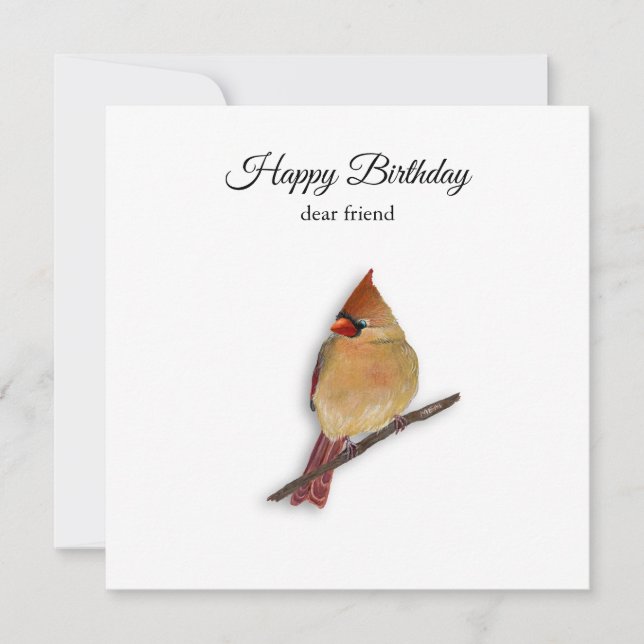 Tarjeta de cumpleaños de cardenal (Anverso)