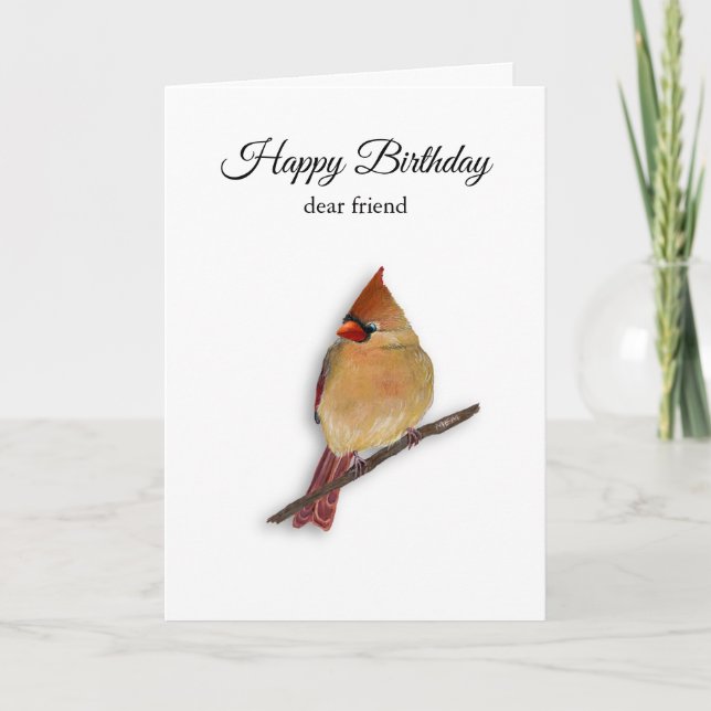 Tarjeta de cumpleaños de cardenal (Anverso)