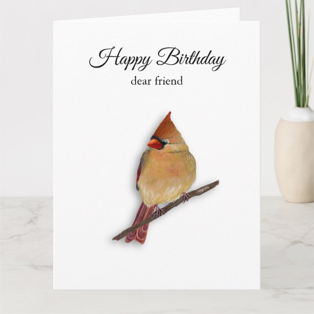 Tarjeta de cumpleaños de cardenal (Anverso)