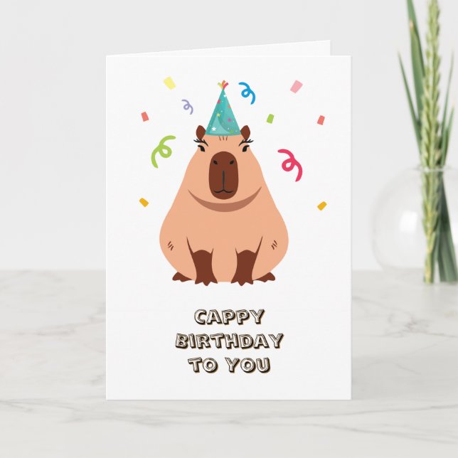 Tarjeta de cumpleaños de carpincho linda (Anverso)