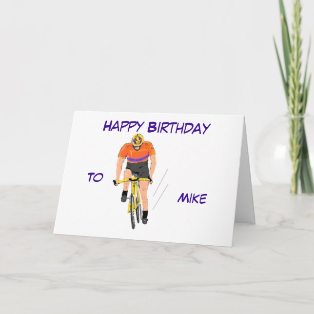 Tarjeta de cumpleaños de Carreras ciclista, cambia (Anverso)
