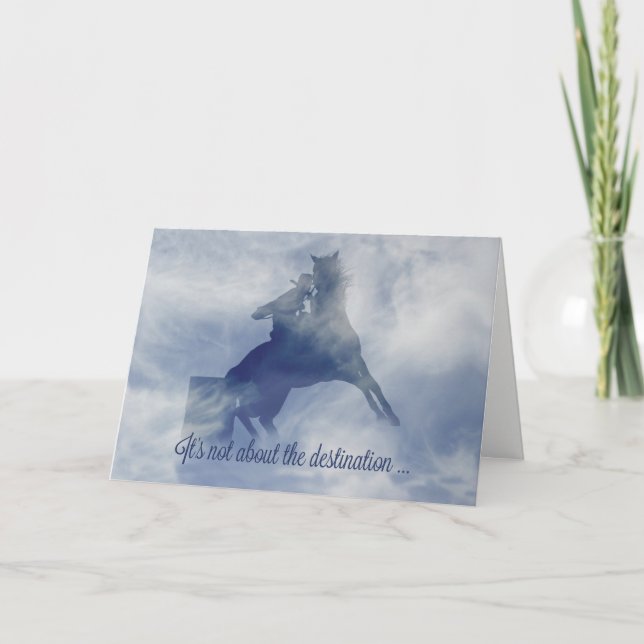 Tarjeta de cumpleaños de Carreras de barril (Anverso)