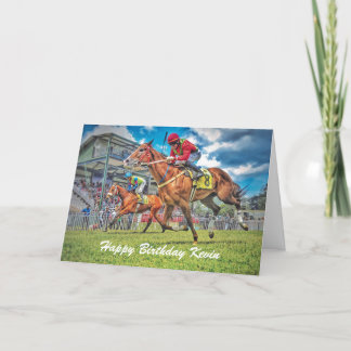 Tarjeta de cumpleaños de Carreras de caballo perso