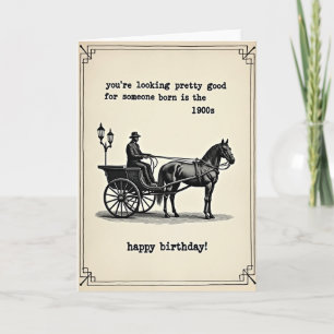 Tarjeta de cumpleaños de carruaje vintage