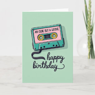 Tarjeta de cumpleaños de casete humorística
