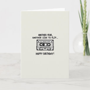 Tarjeta de cumpleaños de casete retro
