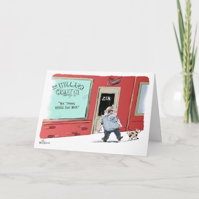 Tarjeta de cumpleaños de Casket Co. Slogan (Anverso)