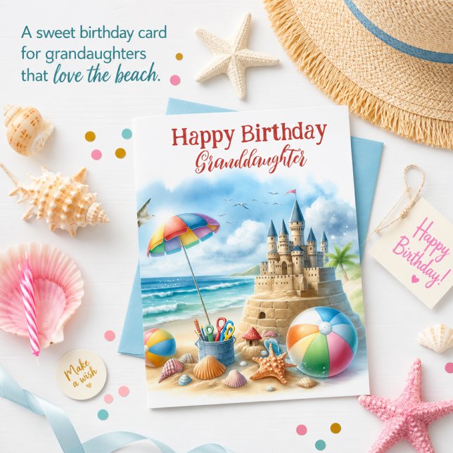 Tarjeta de cumpleaños de castillo de arena en la p (Subido por el creador)