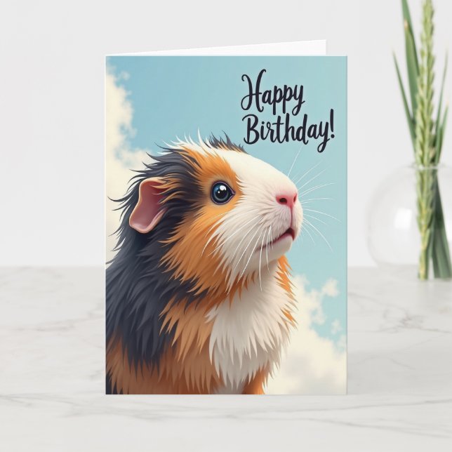 Tarjeta de cumpleaños de Cavy esponjoso (Anverso)