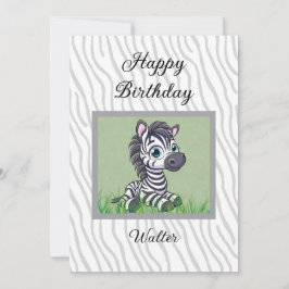 tarjeta de cumpleaños de cebra bebé para niño