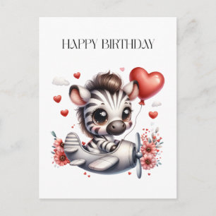 Tarjeta de cumpleaños de cebra piloto