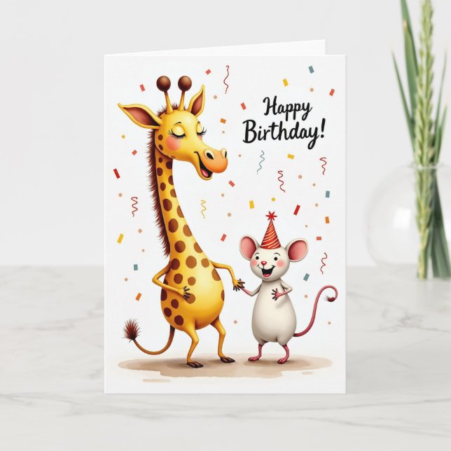 Tarjeta de cumpleaños de celebración alegre (Anverso)