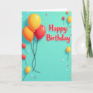 Tarjeta de cumpleaños de celebración de Aqua