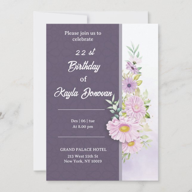 Tarjeta de cumpleaños de celebración número 22 (Anverso)