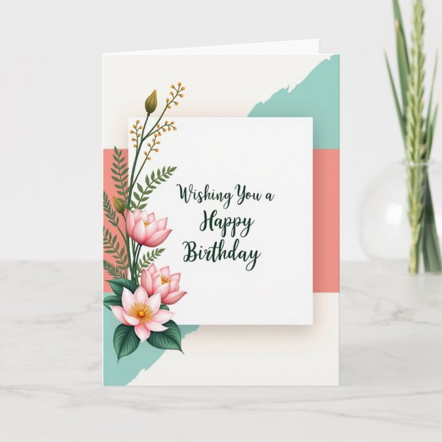 Tarjeta de cumpleaños de celebración pastel (Anverso)