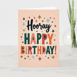 Tarjeta de cumpleaños de celebración retro
