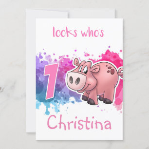 Tarjeta de cumpleaños de cerdo