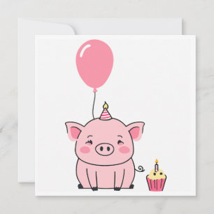 Tarjeta de cumpleaños de cerdo