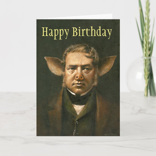 Tarjeta de cumpleaños de cerdo (Anverso)