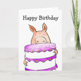 Tarjeta de cumpleaños de cerdo