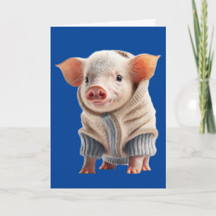 TARJETA DE CUMPLEAÑOS DE CERDO BONITO SALUDO