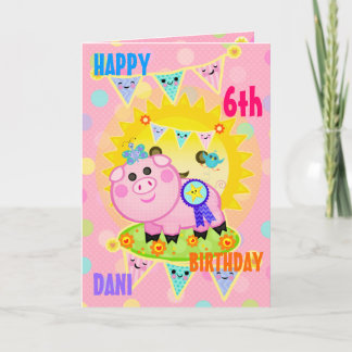 Tarjeta de cumpleaños de cerdo de personalizado Ph