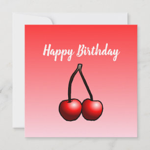 Tarjeta de cumpleaños de cerezas