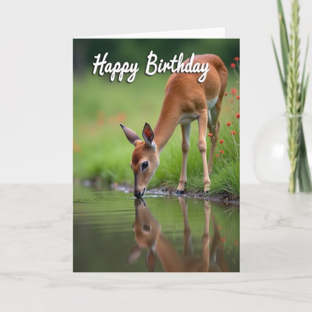 Tarjeta de cumpleaños de cervatillo pacífico (Anverso)
