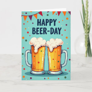 Tarjeta de cumpleaños de cerveza espumosa
