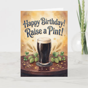 Tarjeta de cumpleaños de cerveza negra irlandesa p