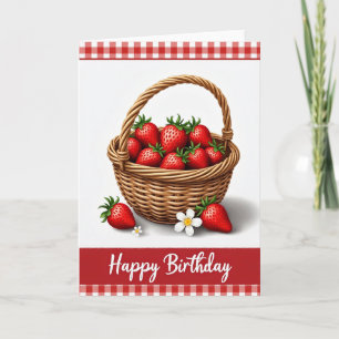Tarjeta de cumpleaños de cesta rústica