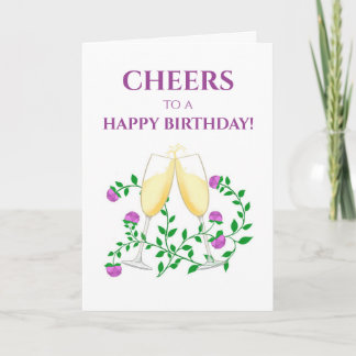 TARJETA DE CUMPLEAÑOS DE CHAMPAGNE CHEERS