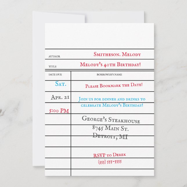 Tarjeta de Cumpleaños de Checkout de Biblioteca Pe (Anverso)