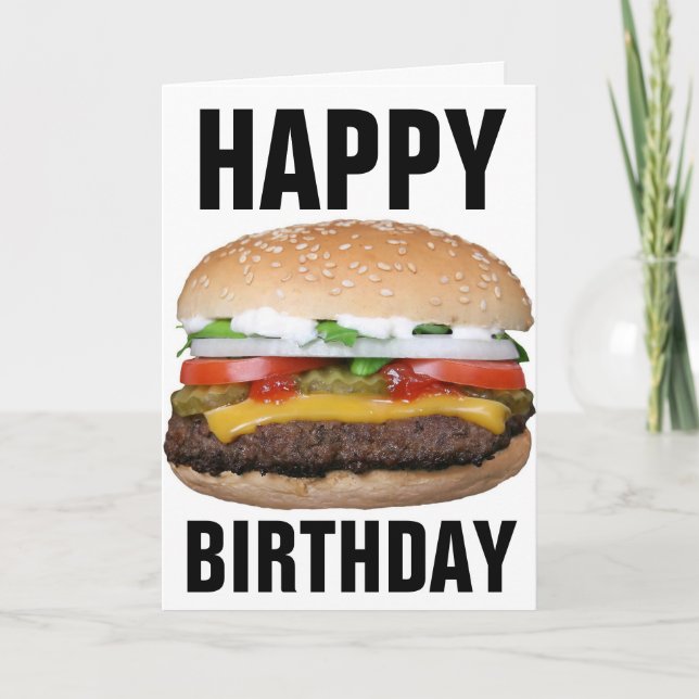 TARJETA DE CUMPLEAÑOS DE CHEESEBURGER (Anverso)