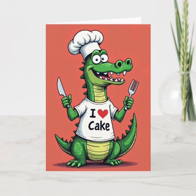 Tarjeta de cumpleaños de chef reptil (Anverso)