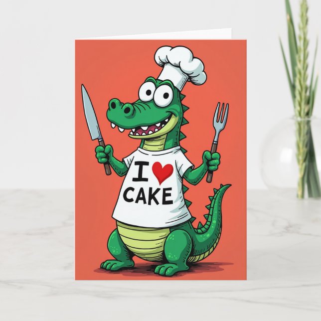 Tarjeta de cumpleaños de chefs verdes (Anverso)