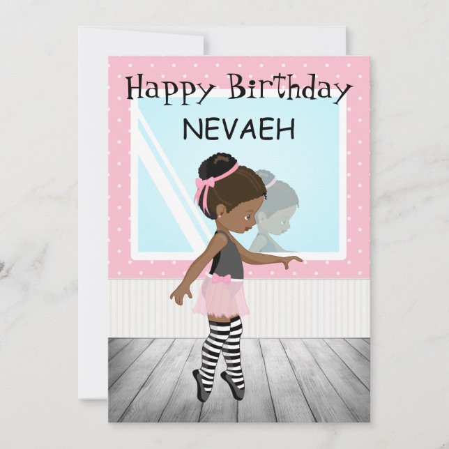 Tarjeta de cumpleaños de Chica afroamericano (Anverso)