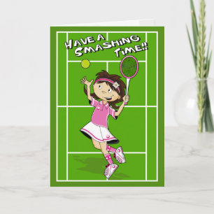 Tarjeta de cumpleaños de Chica de tenis