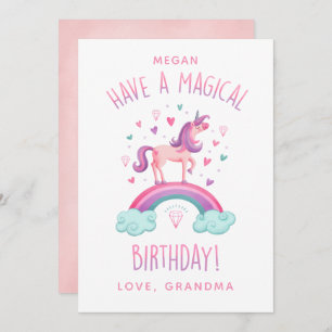 Tarjeta de cumpleaños de Chica de Unicornio arcoir