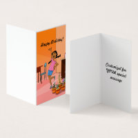 Tarjeta de cumpleaños de Chica étnico con trenzas