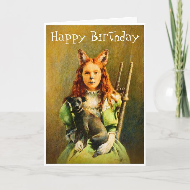 Tarjeta de cumpleaños de Chica Fox de Victoria (Anverso)