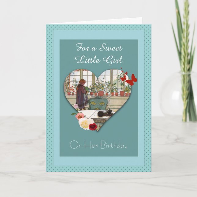 Tarjeta de cumpleaños de Chica ventilado regando f (Anverso)