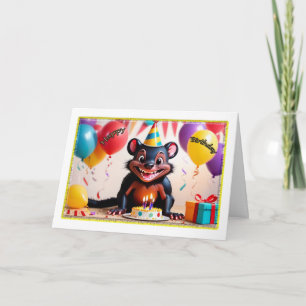 Tarjeta de cumpleaños de chico malo de Tasmania