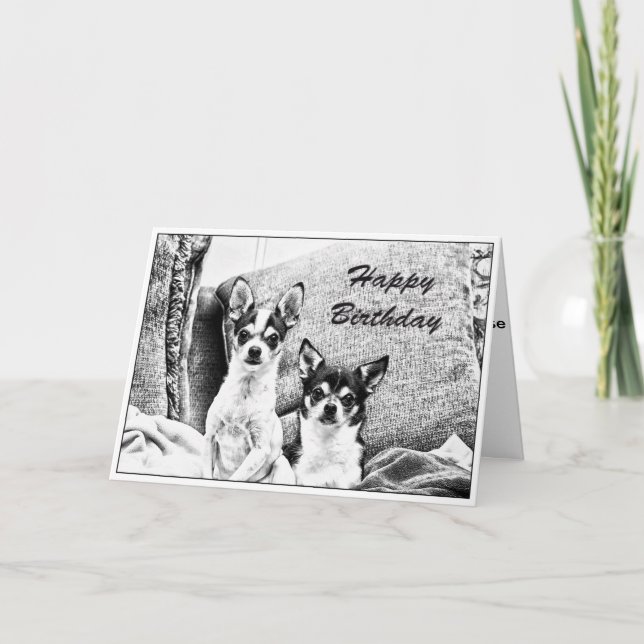 Tarjeta de cumpleaños de Chihuahua (Anverso)