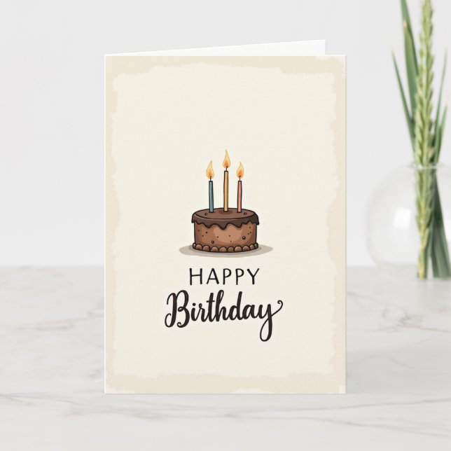 Tarjeta de cumpleaños de chocolate (Anverso)
