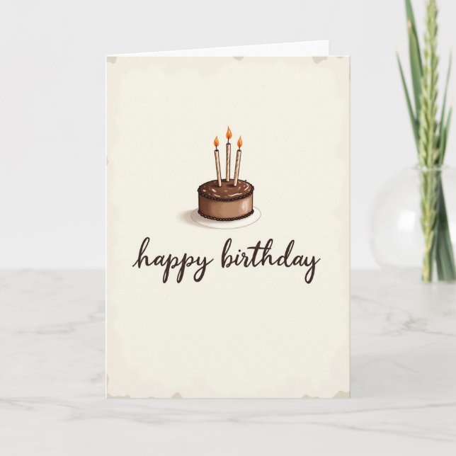 Tarjeta de cumpleaños de chocolate dulce (Anverso)