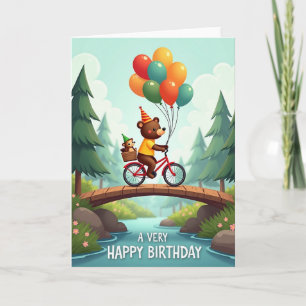 Tarjeta de cumpleaños de ciclismo alegre