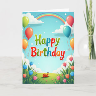 Tarjeta de cumpleaños de cielo arcoíris