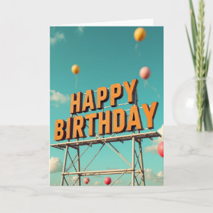 Tarjeta de cumpleaños de cielo azul verdoso